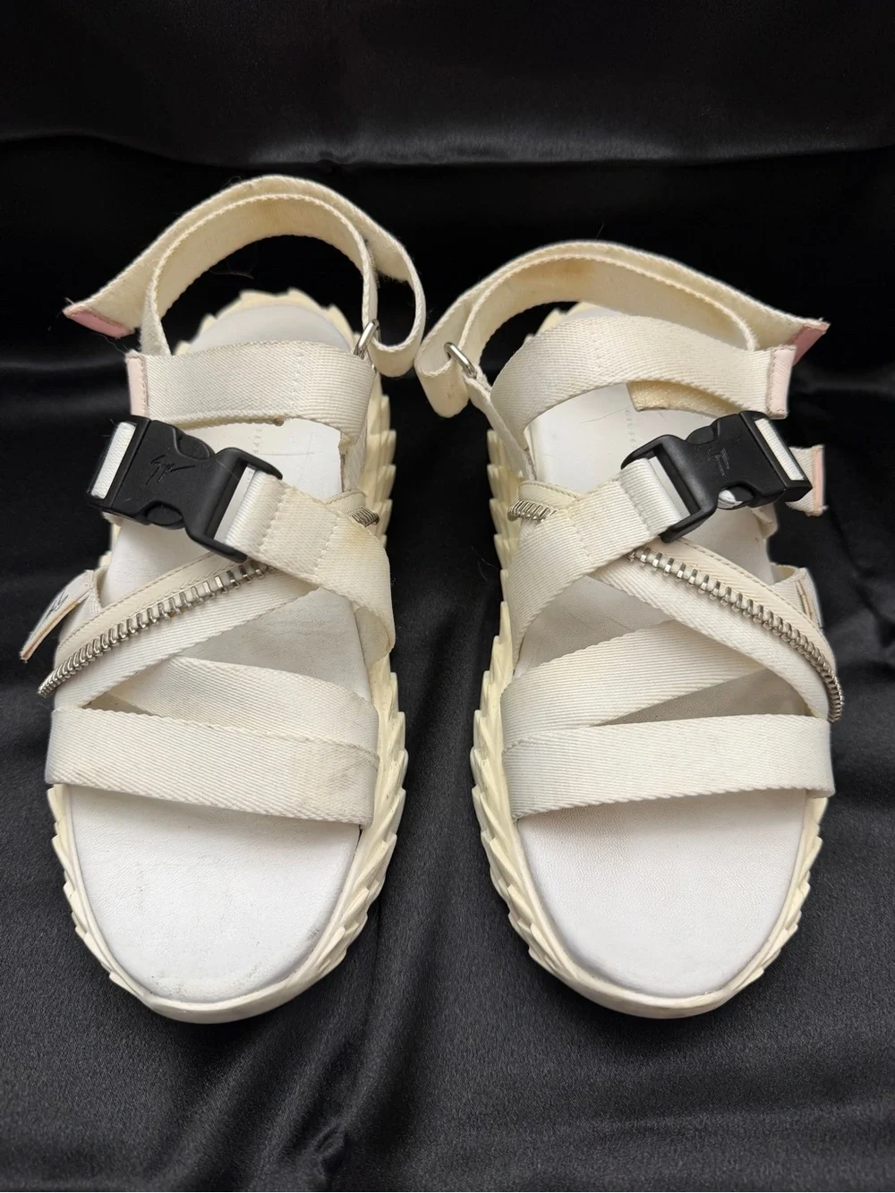 Giuseppe Zanotti Cream Strappy Platform Sport Sandals